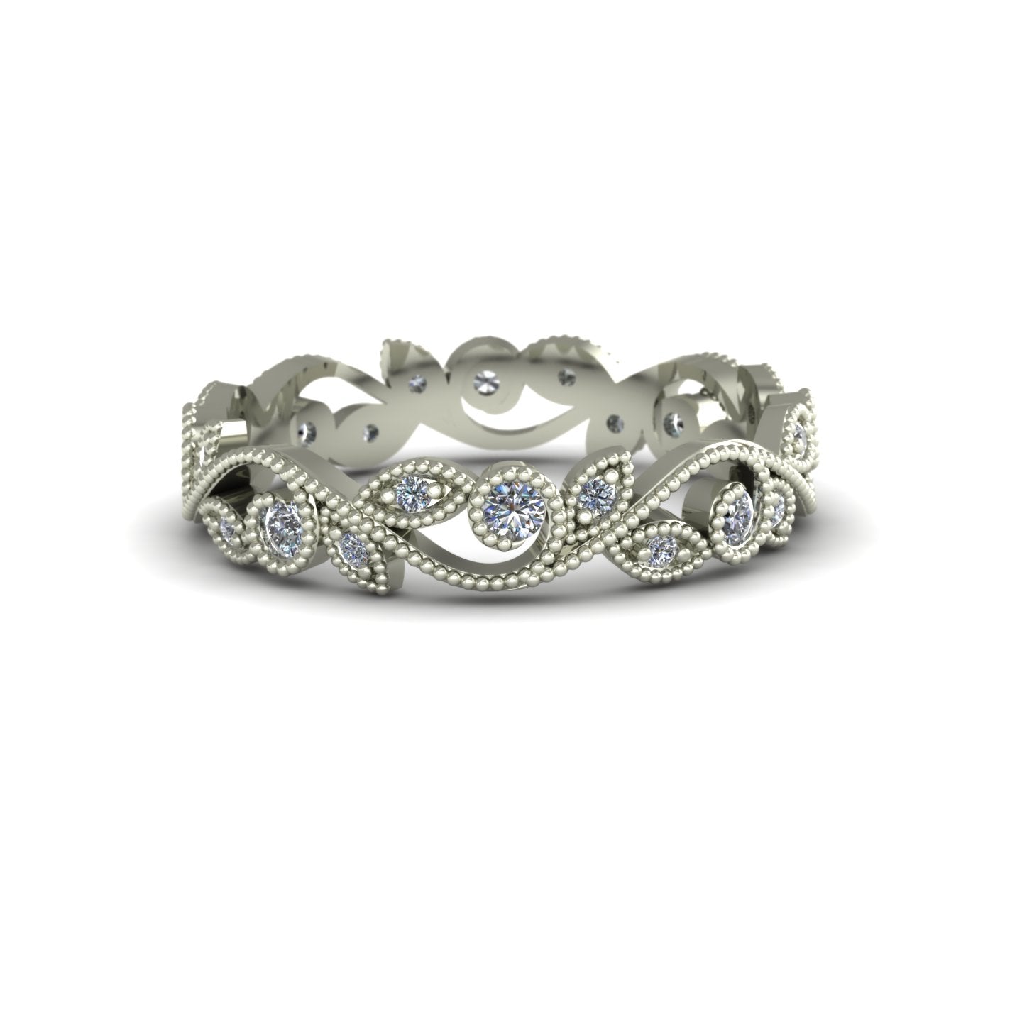 Floral diamond wedding band Clearance