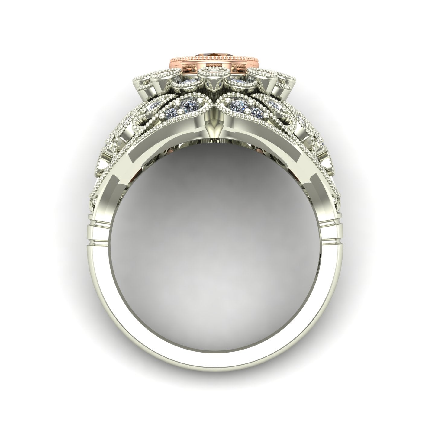 Cognac and white diamond ring Clearance